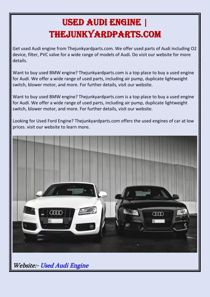 used used audi thejunkyardparts