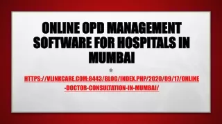 online opd management software for hospitals in mumbai