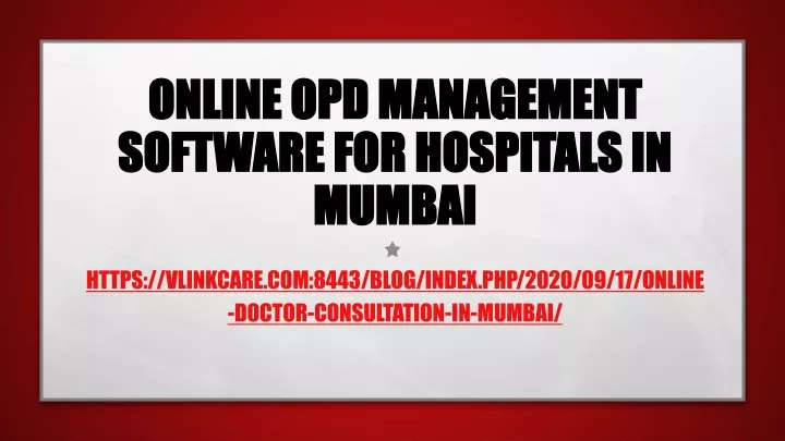 online opd management software for hospitals in mumbai
