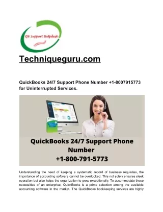 QuickBooks 24/7 Support Phone Number  1-8007915773 for Uninterrupted Services.