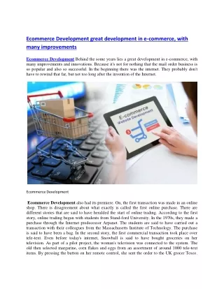 ecommerce development great development