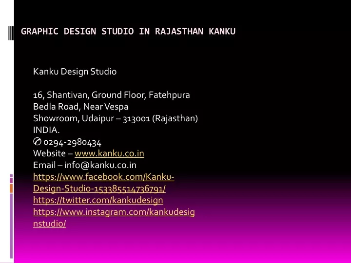 graphic design studio in rajasthan kanku