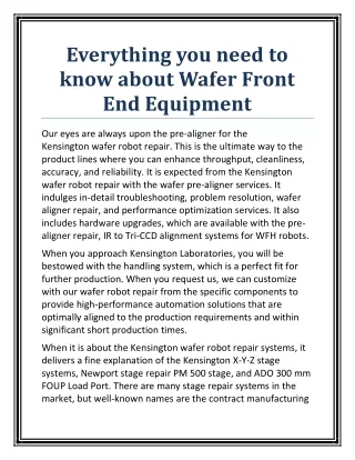 everything you need to know about wafer front