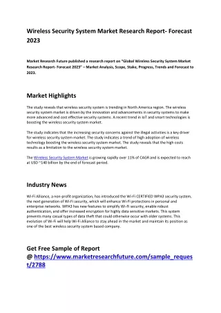 wireless security system market research report