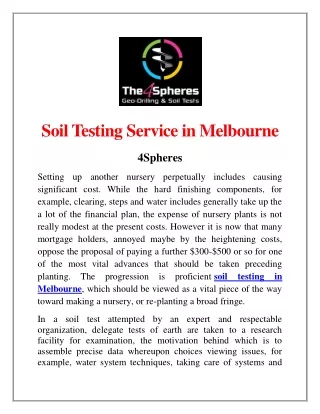 soil testing service in melbourne
