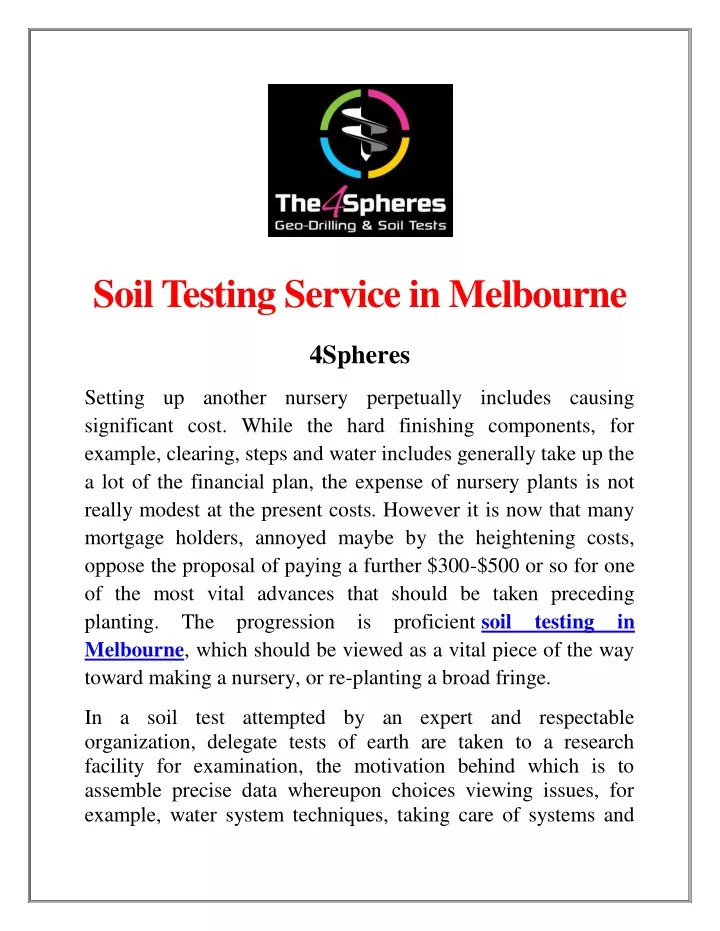 soil testing service in melbourne