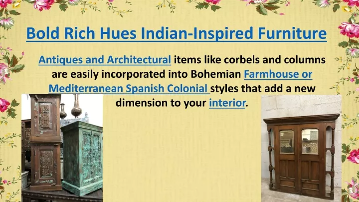 bold rich hues indian inspired furniture