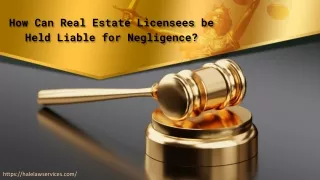 How Can Real Estate Licensees be Held Liable for Negligence?