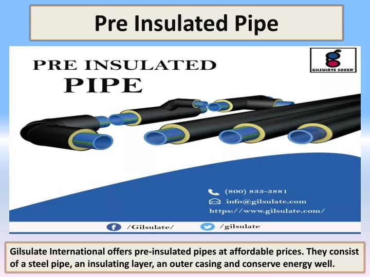 pre insulated pipe