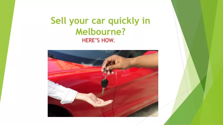 sell your car quickly in melbourne