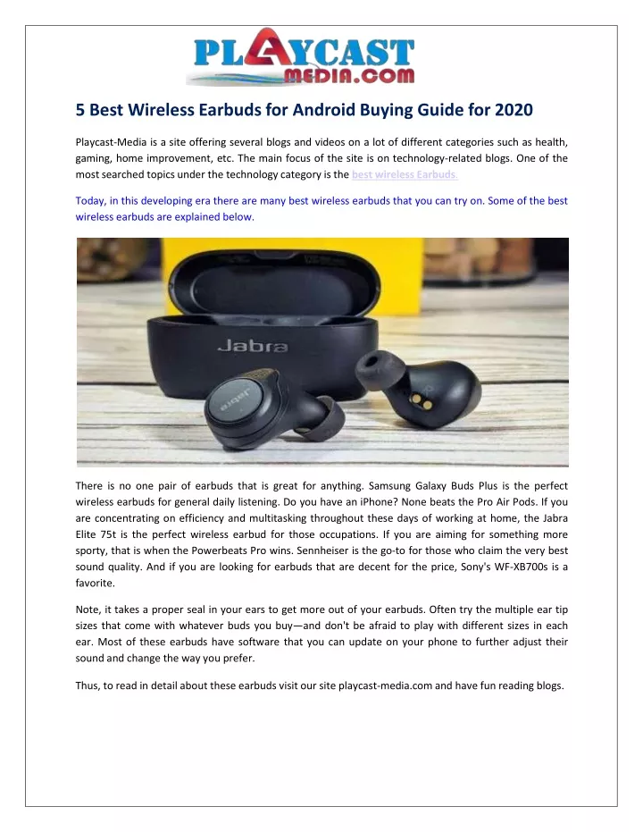 5 best wireless earbuds for android buying guide