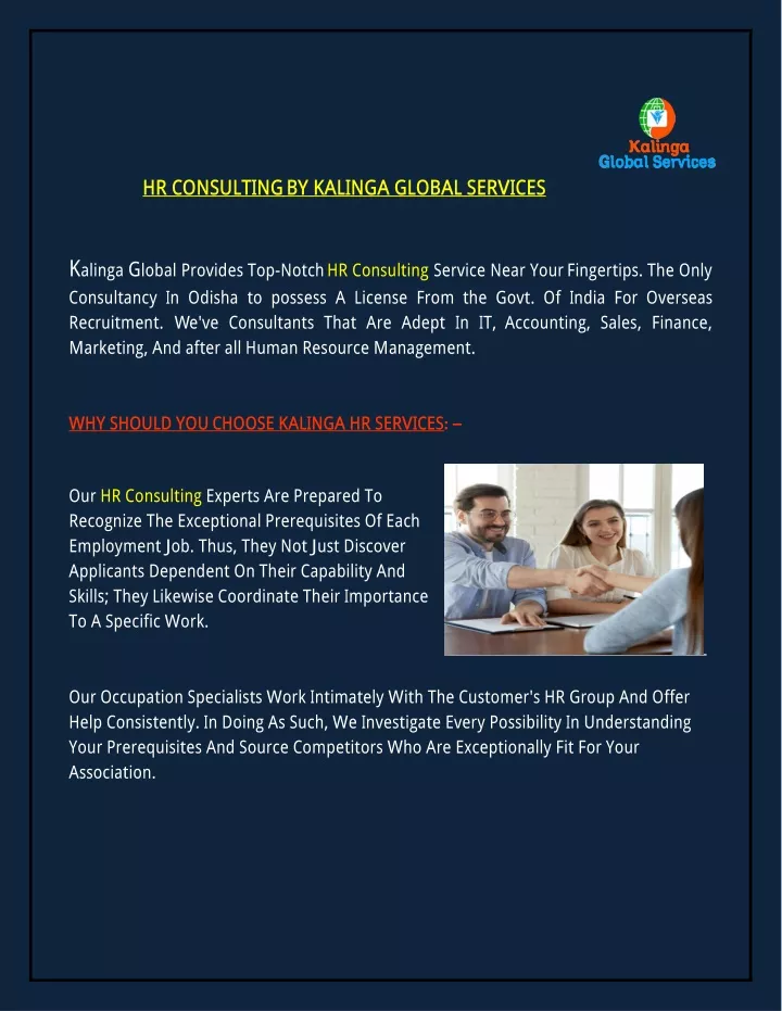 hr consulting by kalinga global services