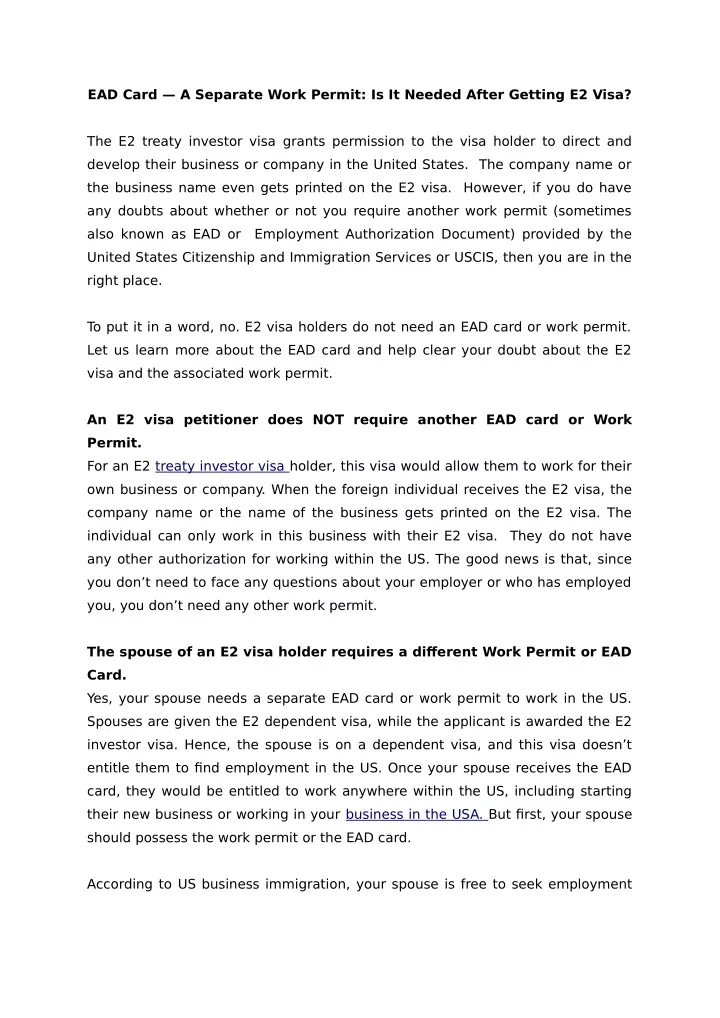 ead card a separate work permit is it needed