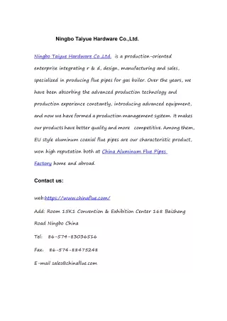 Ningbo Taiyue Hardware Co.,Ltd.