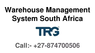 Warehouse Management System South Africa