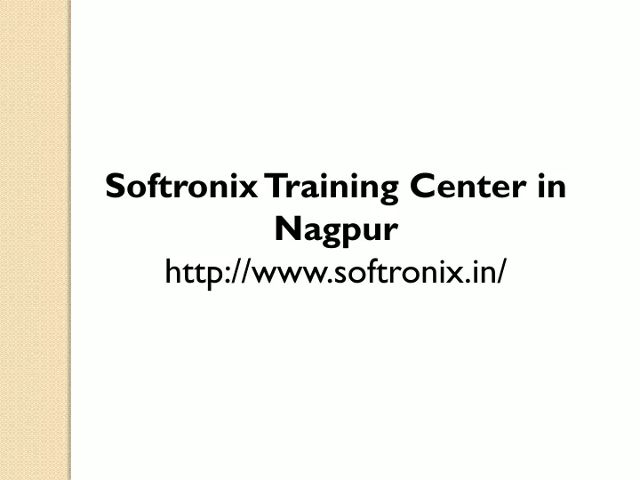 softronix training center in nagpur http