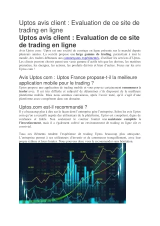 Avis Uptos :Ce que nous pensons de la plateforme Uptos.com