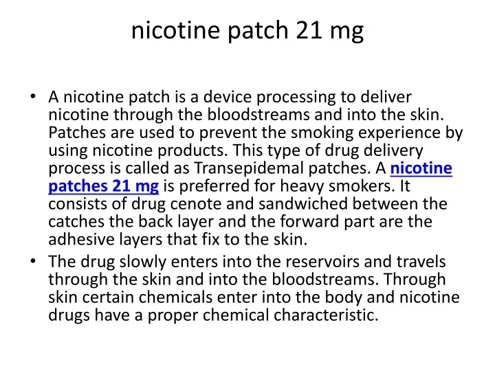 nicotine patch 21 mg