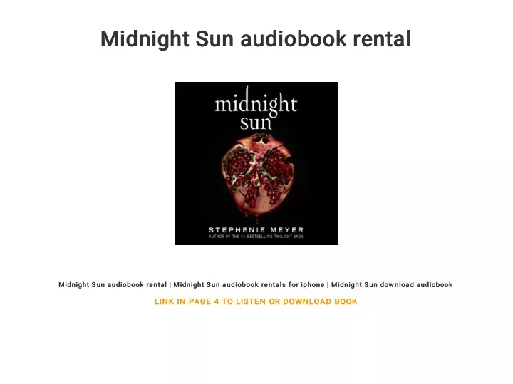 midnight sun audiobook rental midnight
