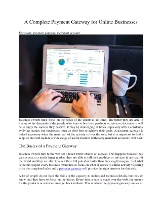 a complete payment gateway for online businesses
