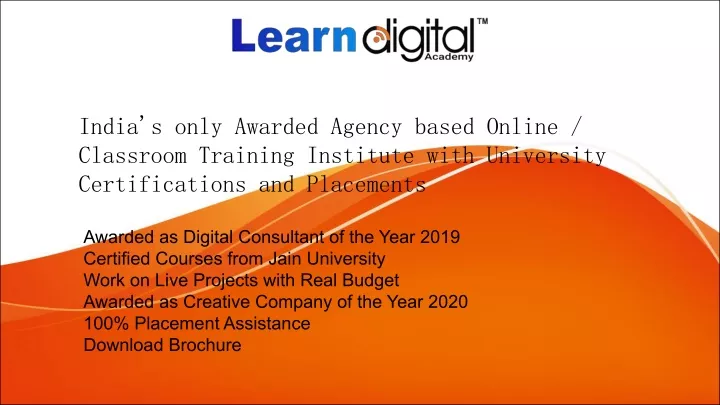 india s only awarded agency based online
