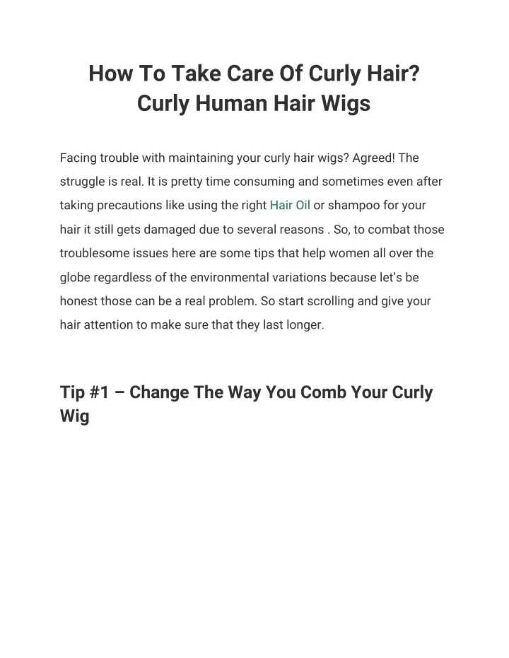 how to take care of curly hair curly human hair