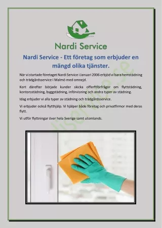 Nardi Service - Ett företag som erbjuder en mängd olika tjänster