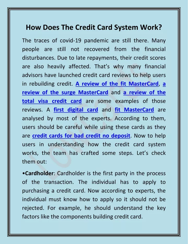 how does the credit card system work
