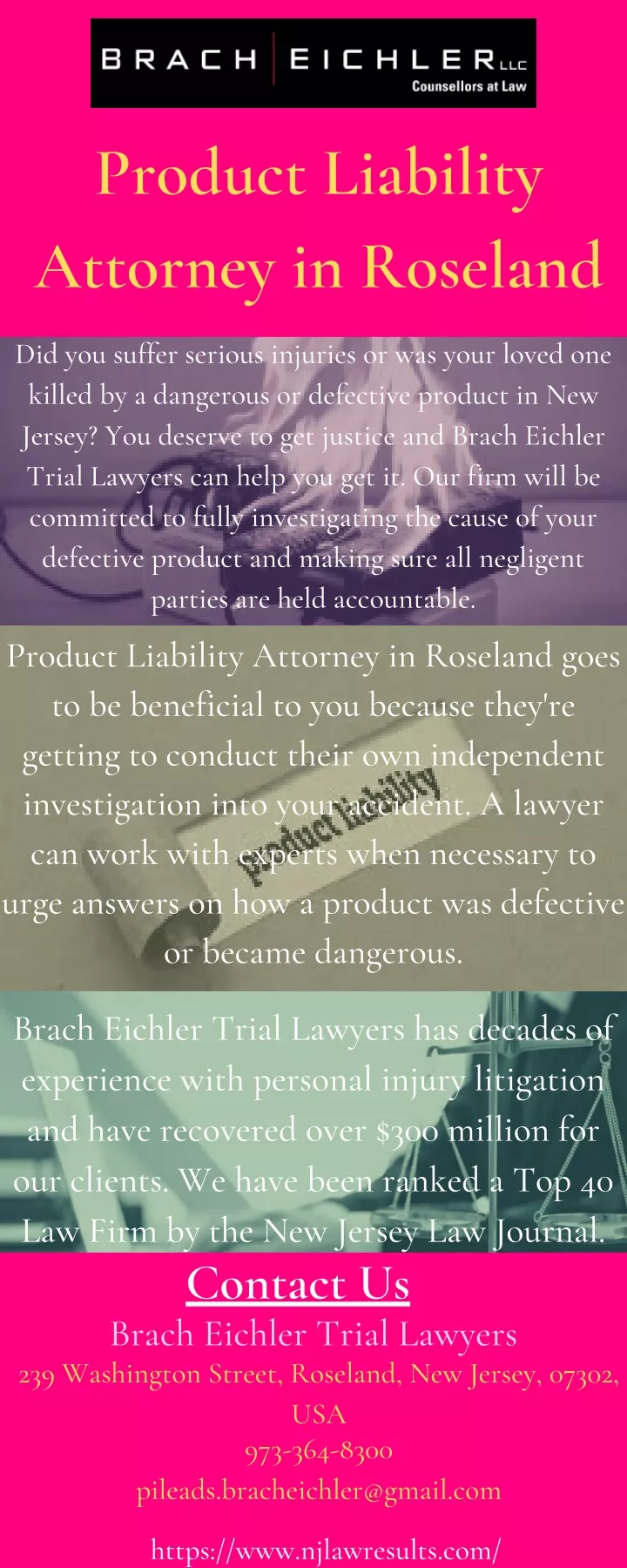 product liability attorney in roseland
