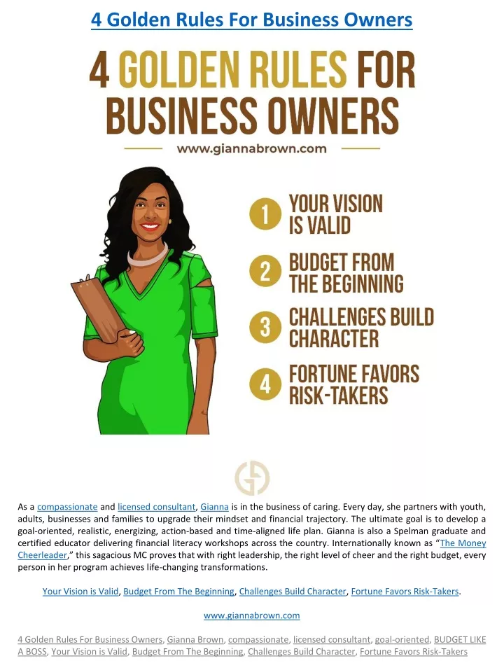 4 golden rules for business owners