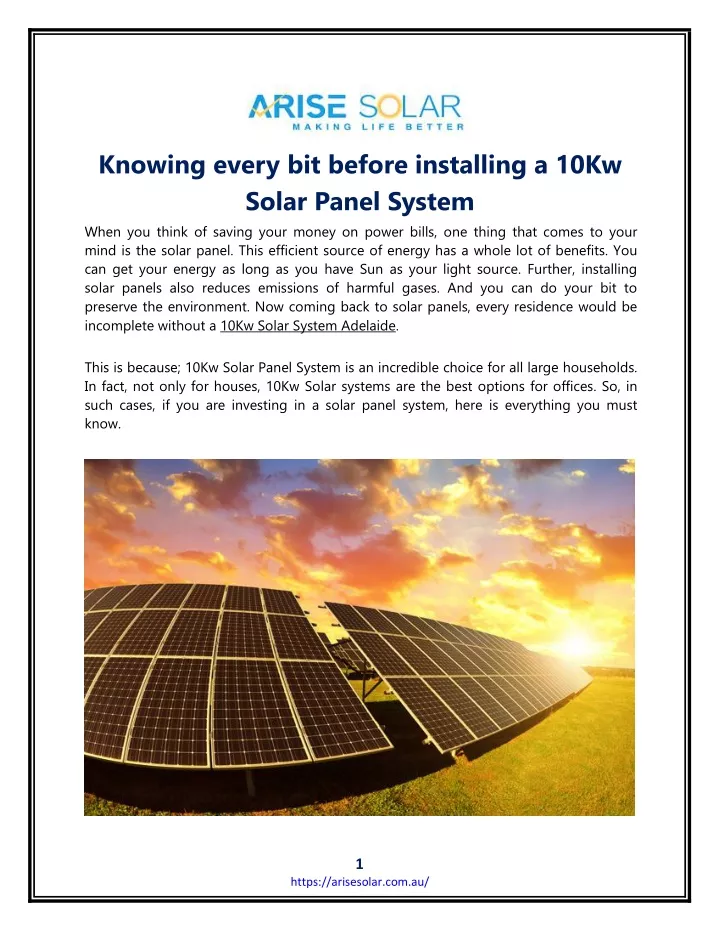 knowing every bit before installing a 10kw solar