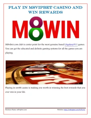 Play in m8vipbet casino and win rewards