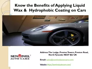 Know the Benefits of Applying Liquid Wax & Hydrophobic Coating on Cars