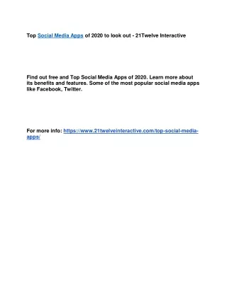 top social media apps of 2020 to look