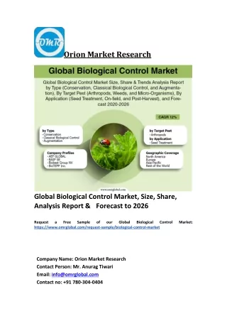 Global Biological Control Market Trends, Size, Competitive Analysis and Forecast 2020-2026