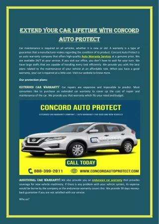 Extend Your Car Lifetime With Concord Auto Protect