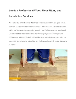 London Professional Wood Floor Fitting and Installation Services