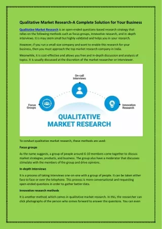 Qualitative Market Research-A Complete Solution for Your Business