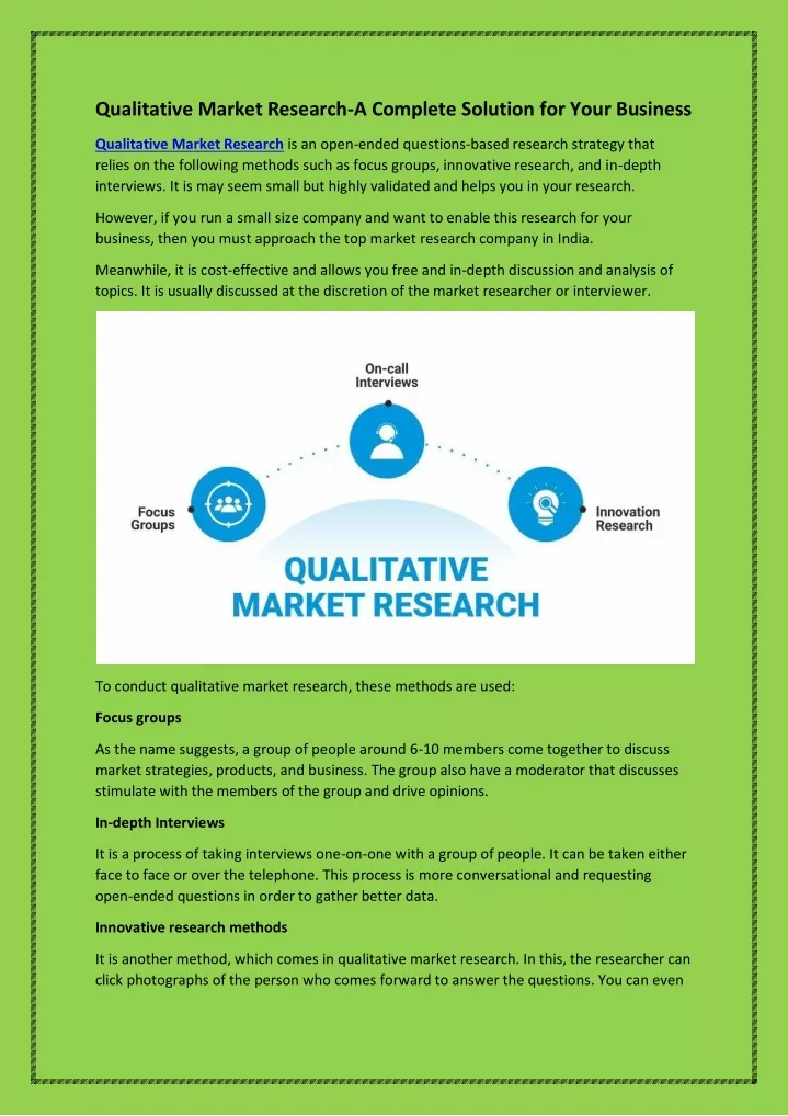 qualitative market research a complete solution