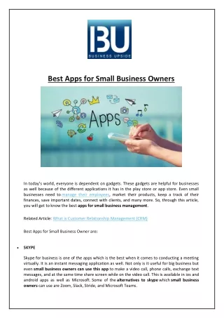 best apps for small business owners