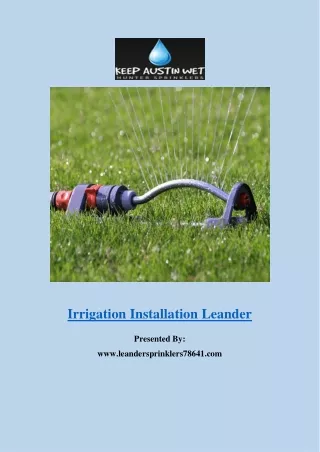 Irrigation Installation Leander