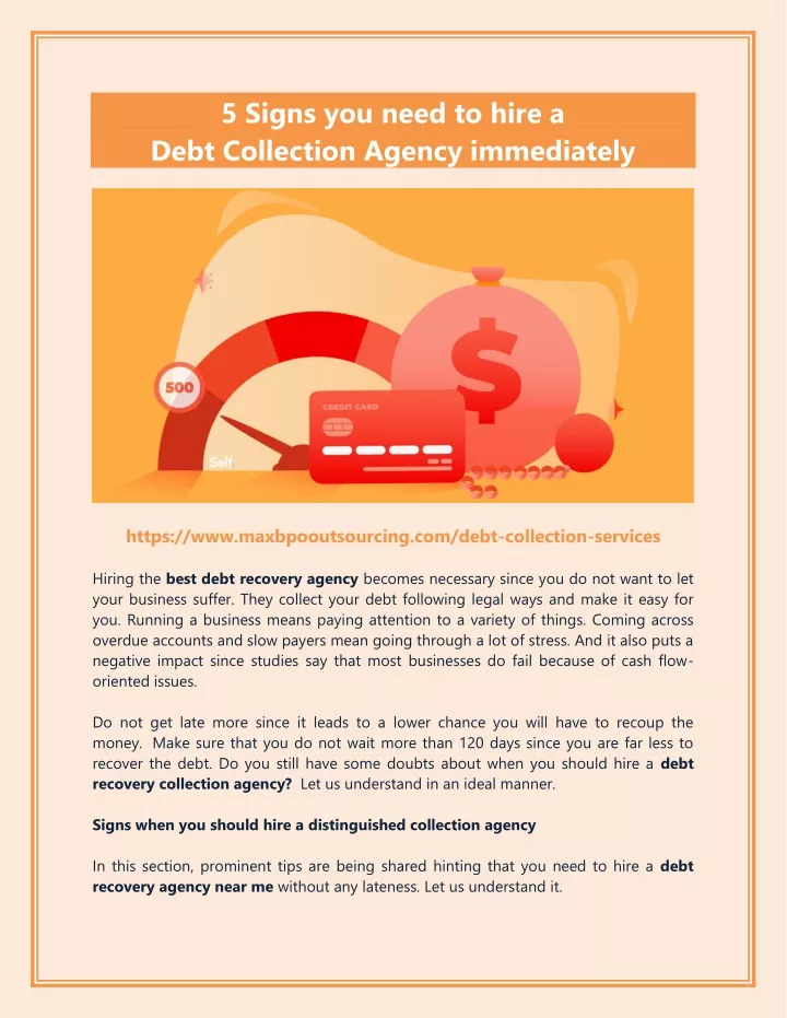 5 signs you need to hire a debt collection agency