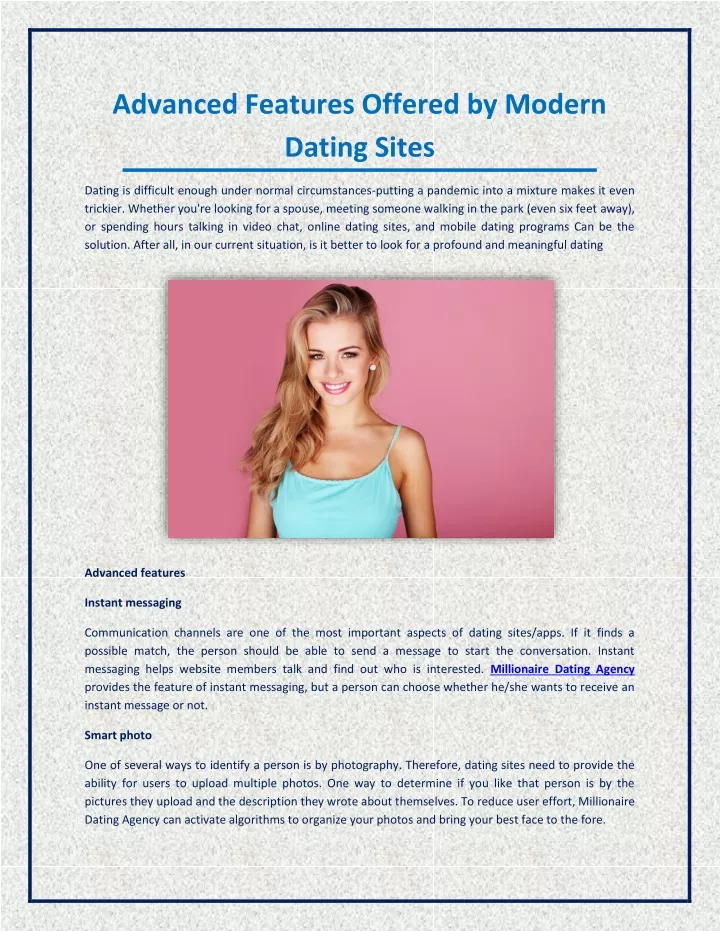 advanced features offered by modern dating sites