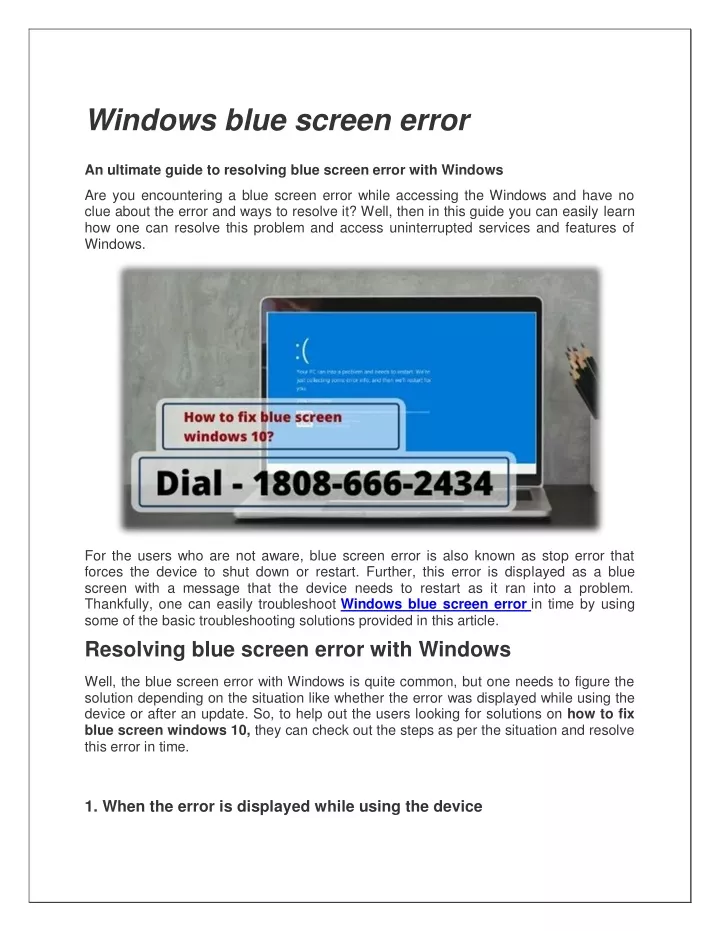 windows blue screen error