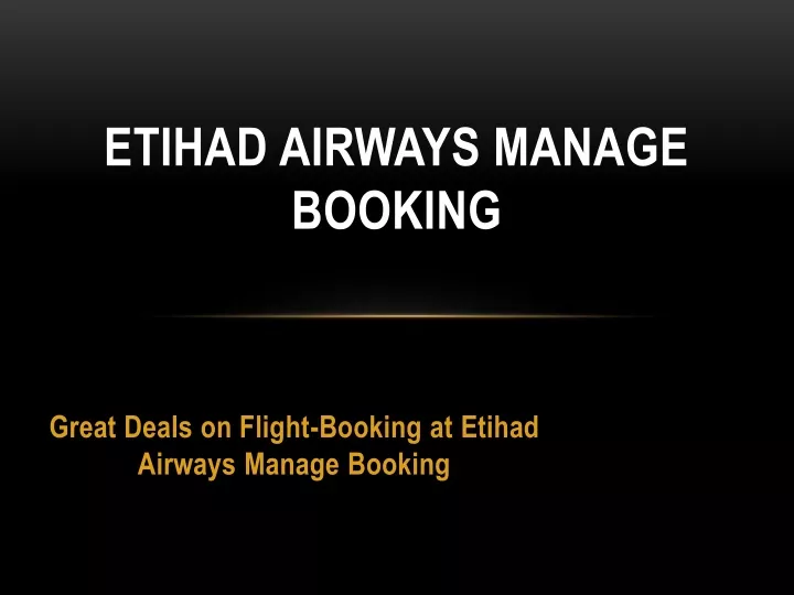 etihad airways manage booking