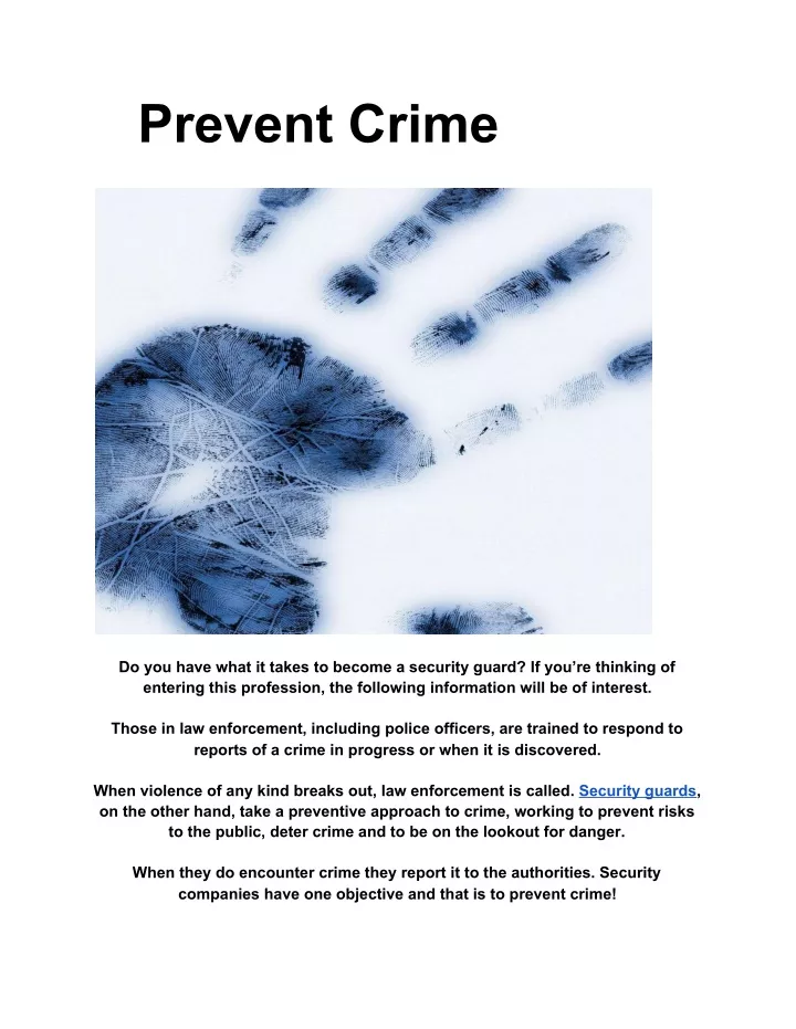 prevent crime