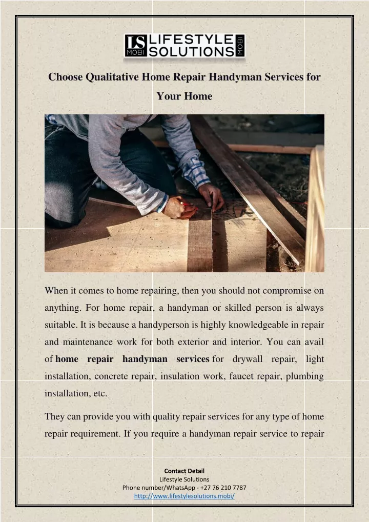 choose qualitative home repair handyman services