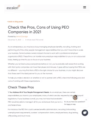 Check the Pros, Cons of Using PEO Companies in 2021