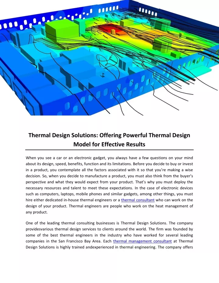 thermal design solutions offering powerful