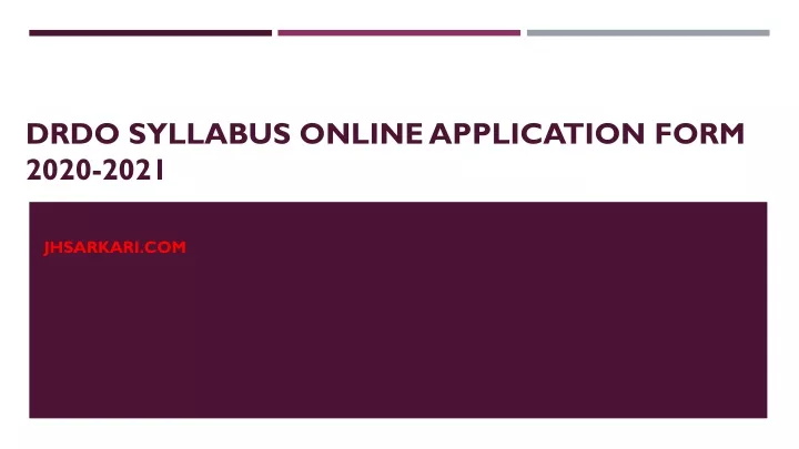drdo syllabus online application form 2020 2021